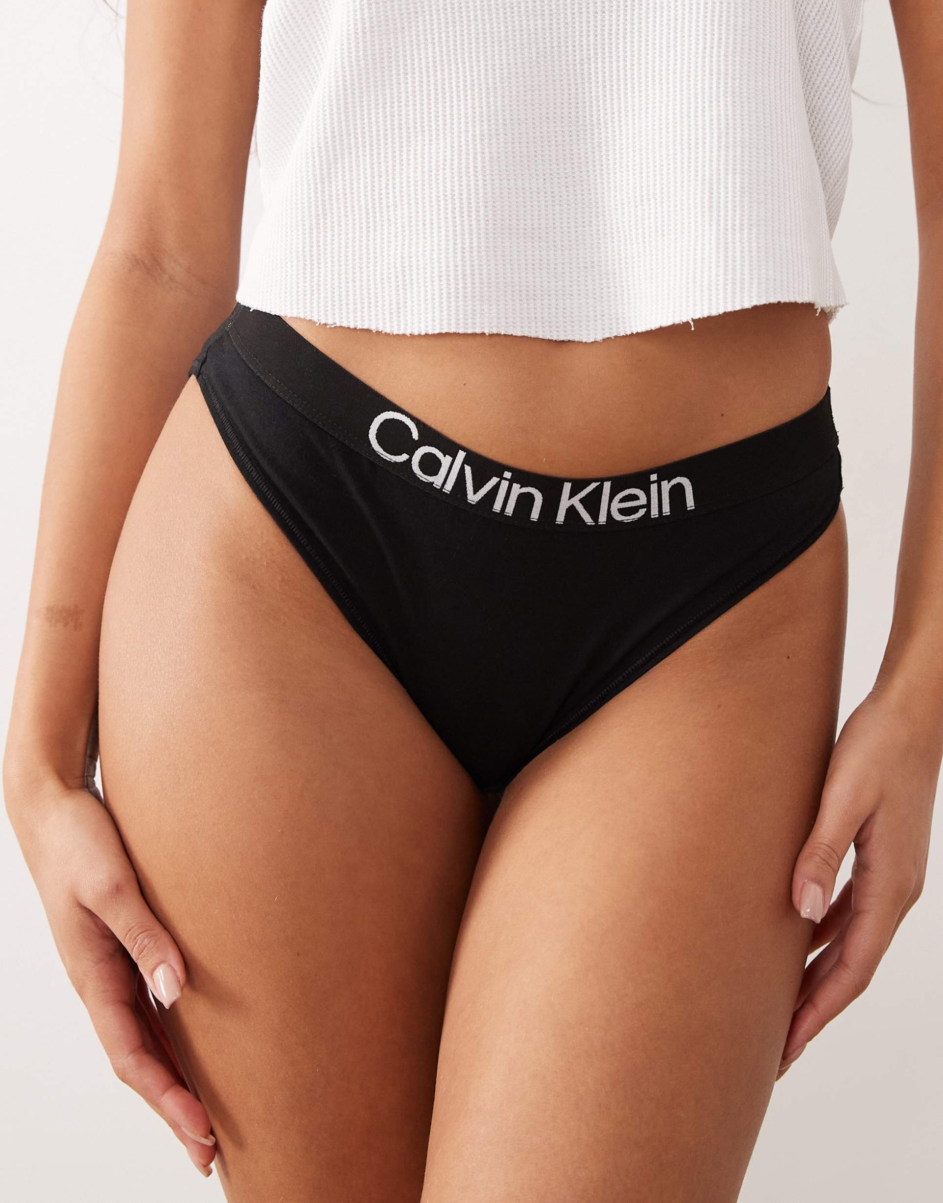 calvin klein extra soft cotton bikini briefs in black
