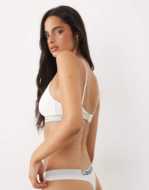 Calvin Klein Extra Soft Cotton lingerie thong in white, 4 of 4