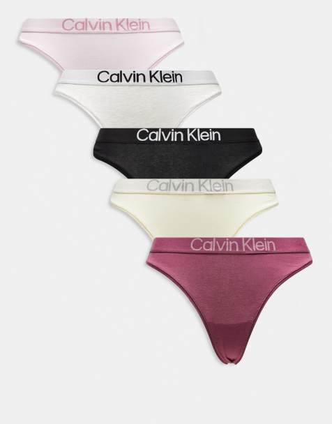 Calvin Klein - Extra Soft Cotton - Pakke med 5 par G-strenge i sort/lyserød/gul - view 1