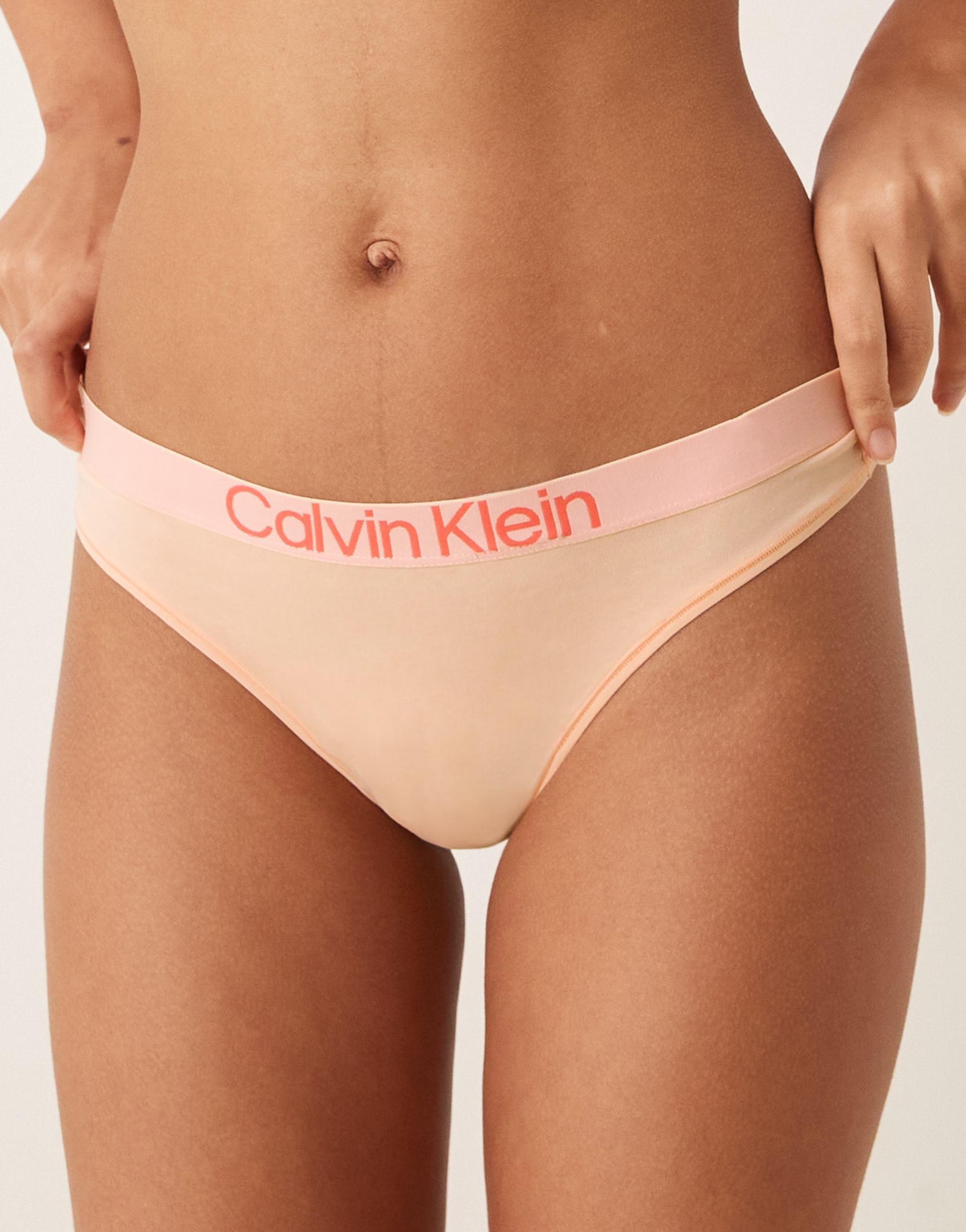 calvin klein extra soft cotton thong in peach