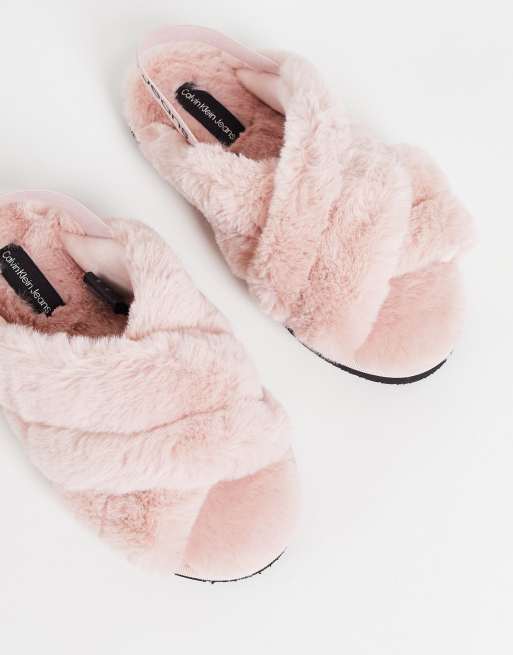 Calvin Klein Jeans Women's Home Faux Fur Slippers