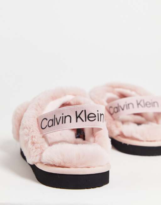 Calvin Klein Jeans Women's Home Faux Fur Slippers