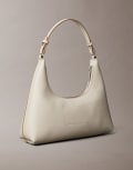 [Calvin Klein] Calvin Klein faux leather shoulder bag in beige-Neutral No Size Brown