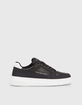 Calvin Klein Faux Leather Trainers in black