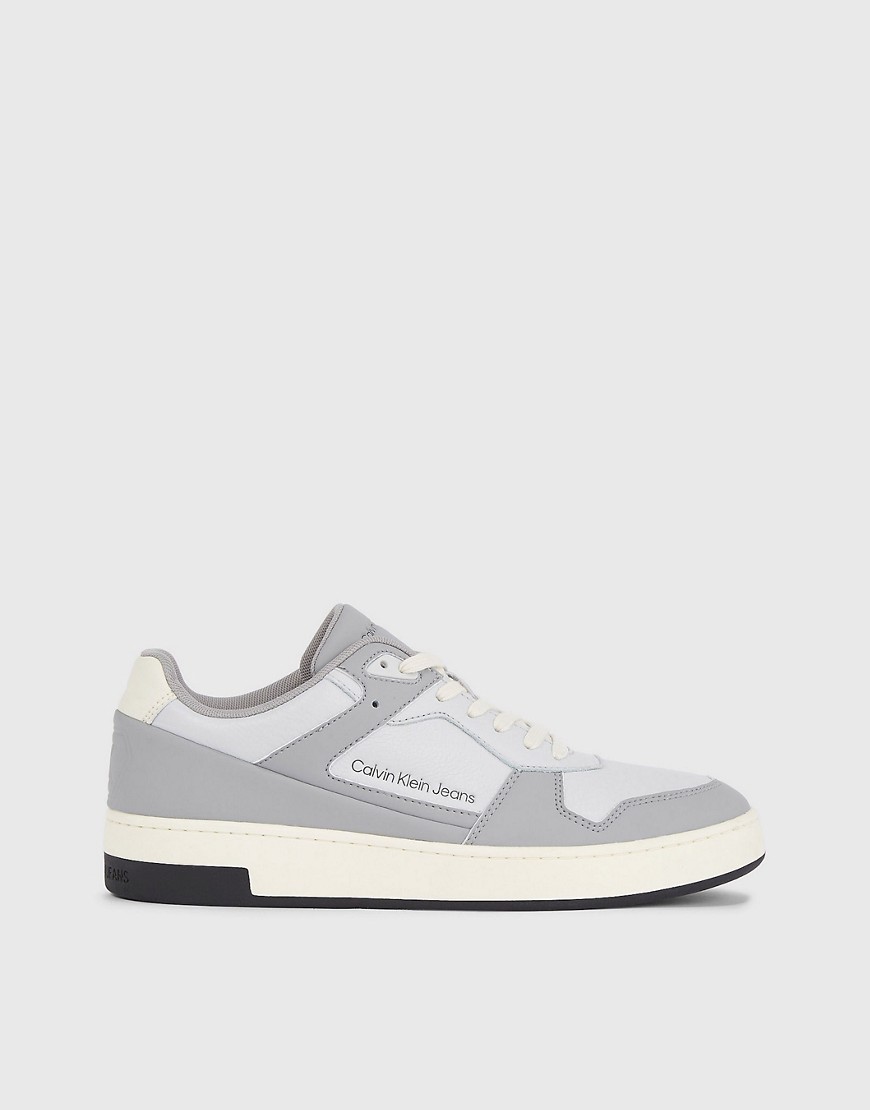 Calvin Klein Faux Leather Trainers in grey