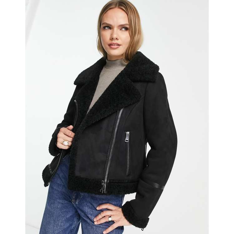 Calvin klein shop shearling jacket