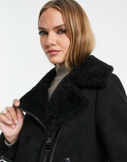 Calvin klein shearling aviator on sale jacket