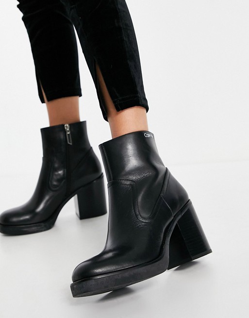 Calvin Klein fayiz ankle boots in black leather