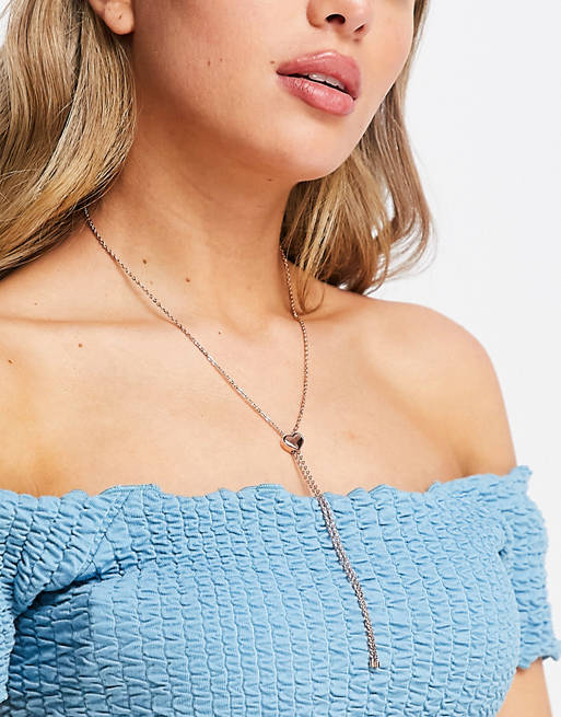 Calvin Klein – Feine Halskette mit Herz-Anhänger in der Farbe Roségold |  ASOS