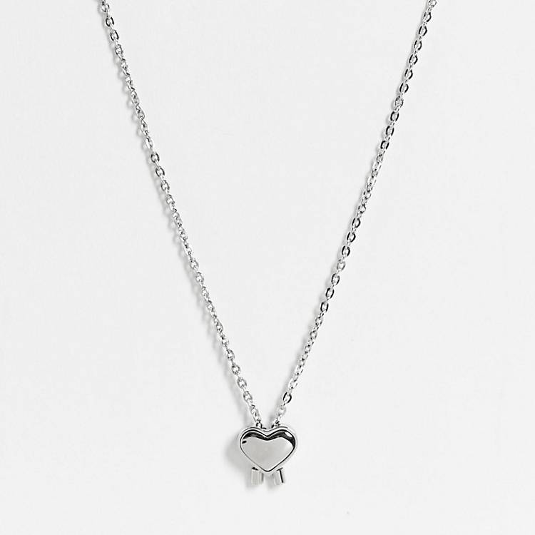 Calvin Klein – Feine Halskette mit | Herz-Anhänger in der Farbe Silber ASOS