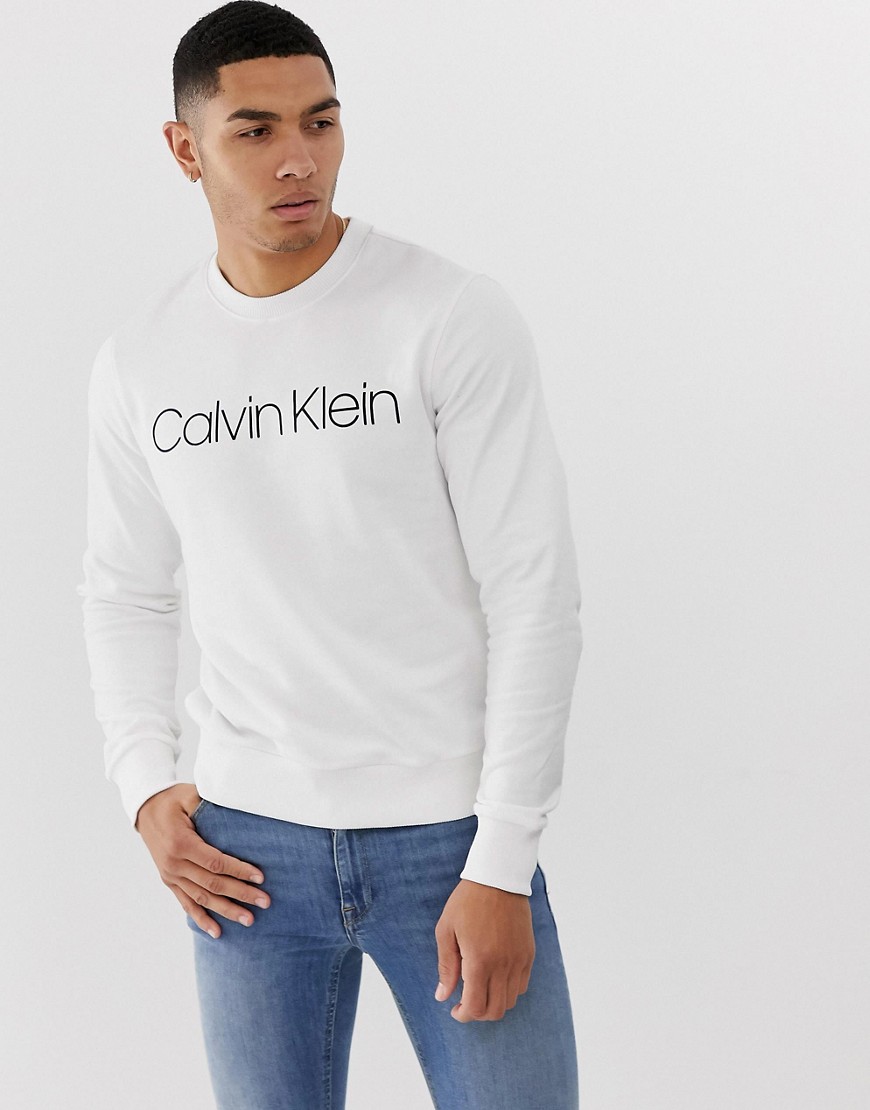 Calvin Klein - Felpa con logo bianca-Bianco