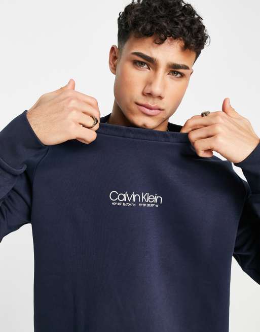 Felpa calvin hot sale klein blu