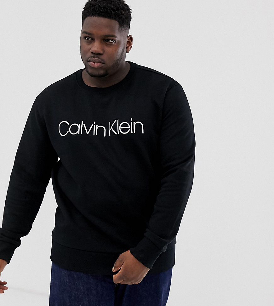 Calvin Klein - Felpa con logo grande nera-Nero