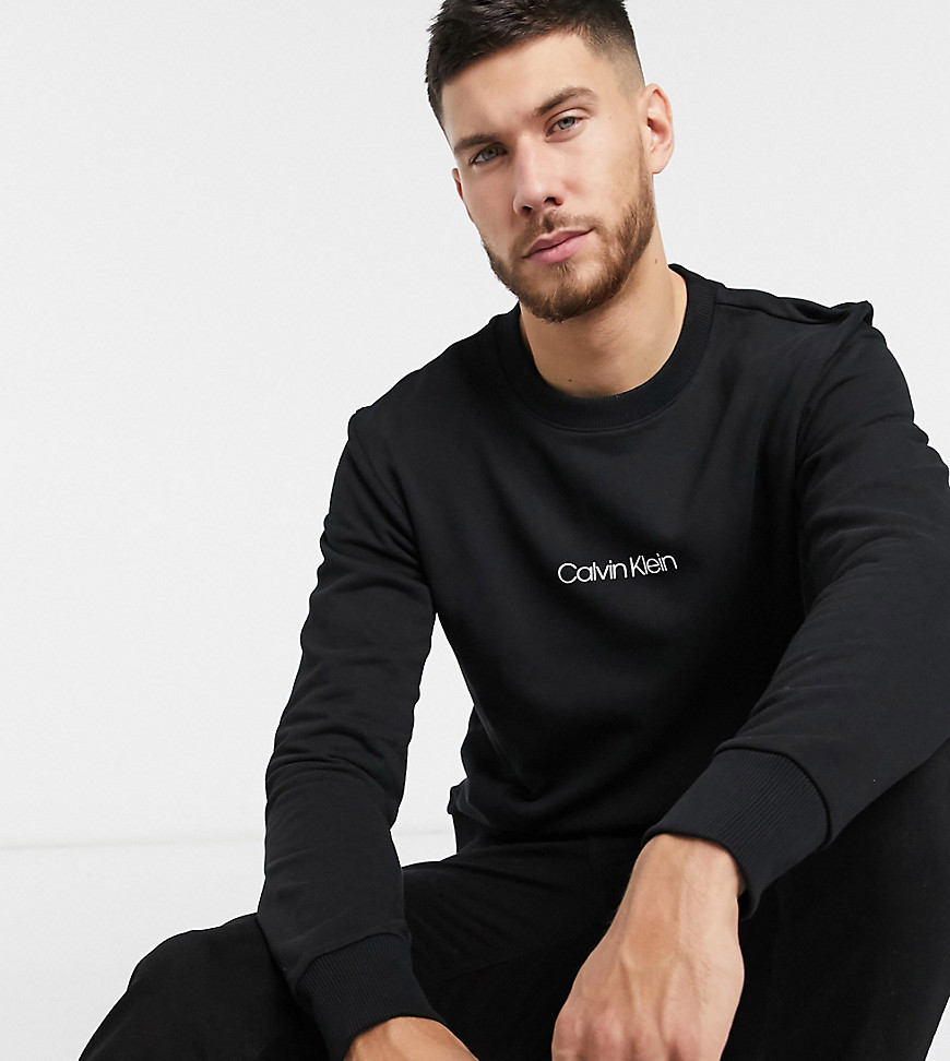 Calvin Klein - Felpa nera con logo centrale - In esclusiva per ASOS-Nero