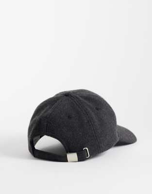 Calvin Klein Felt Cap With Script Logo In Black