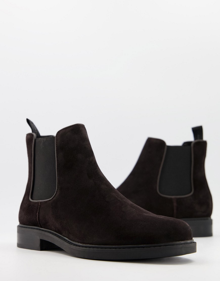 Calvin Klein fintan chelsea boots in brown leather