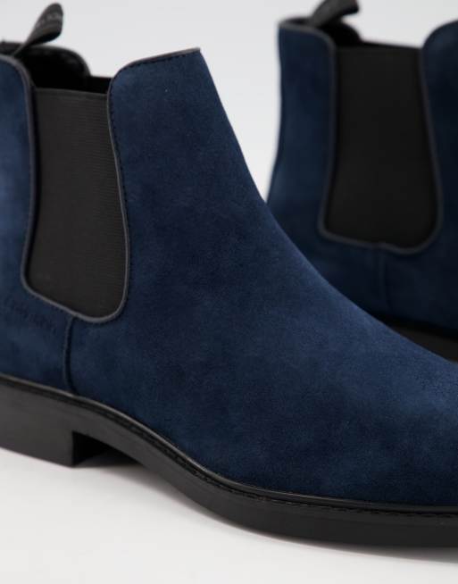 Calvin Klein fintan chelsea boots in navy leather | ASOS