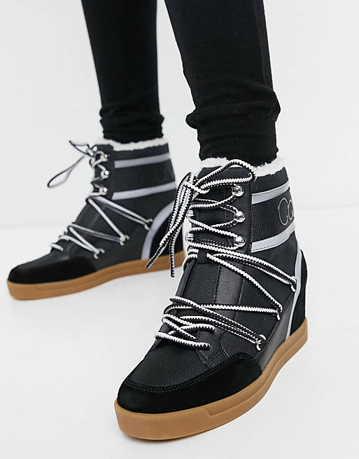 Calvin Klein fiorenza lace up boots in black