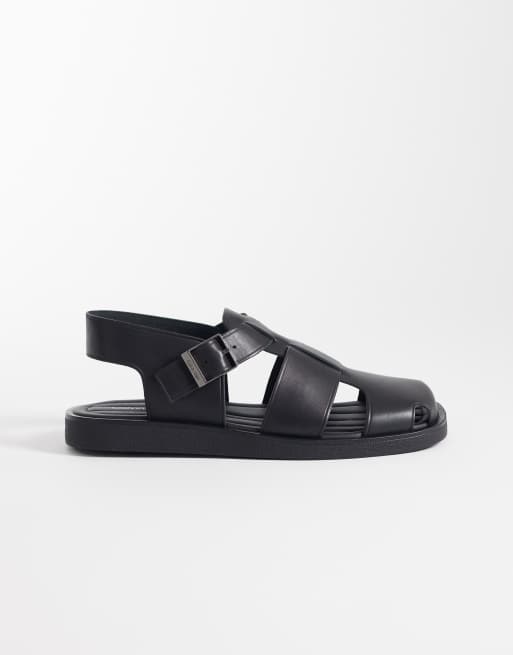 Calvin Klein – Fischersandalen aus echtem Leder in Schwarz, 2 von 4