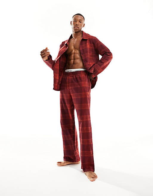 Calvin Klein flannel pajama set in red check