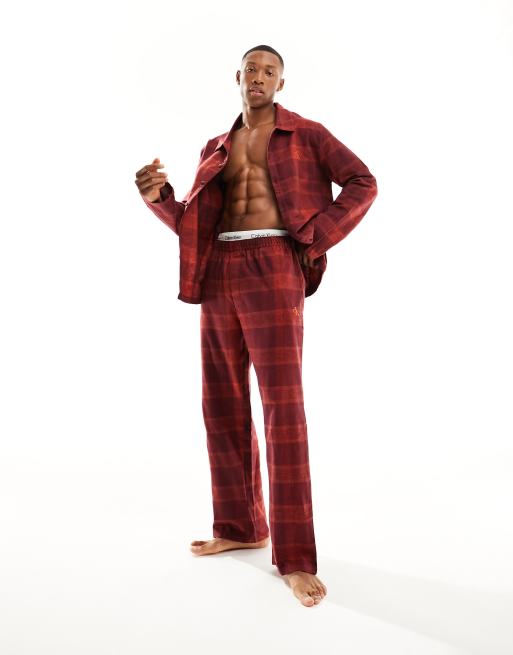 Calvin klein 2025 plaid pajamas