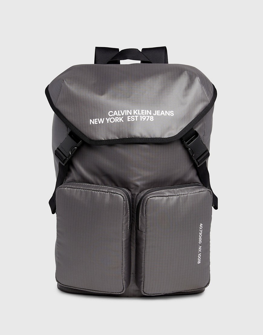 Calvin Klein Flap Backpack in grey