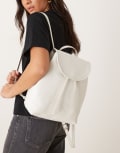 [Calvin Klein] Calvin Klein flap backpack in off white No Size WHITE