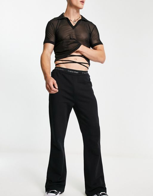 Calvin Klein Performance high waist flared leggings in steel, ASOS