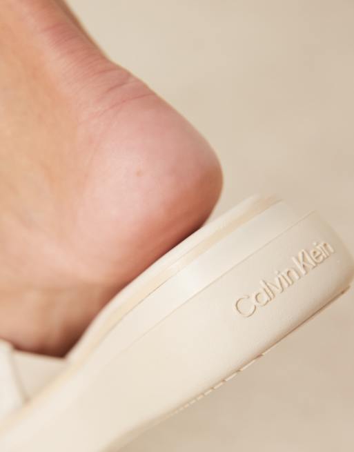 Calvin Klein flatform slides in off white, 3 of 4