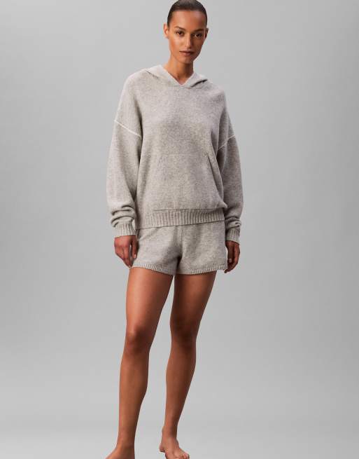 Calvin Klein – Flauschiger Lounge-Kapuzenpullover in Grau, 2 von 5