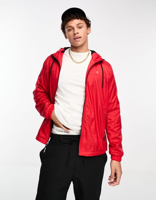 Calvin Klein fleece lined hooded windbreaker ASOS