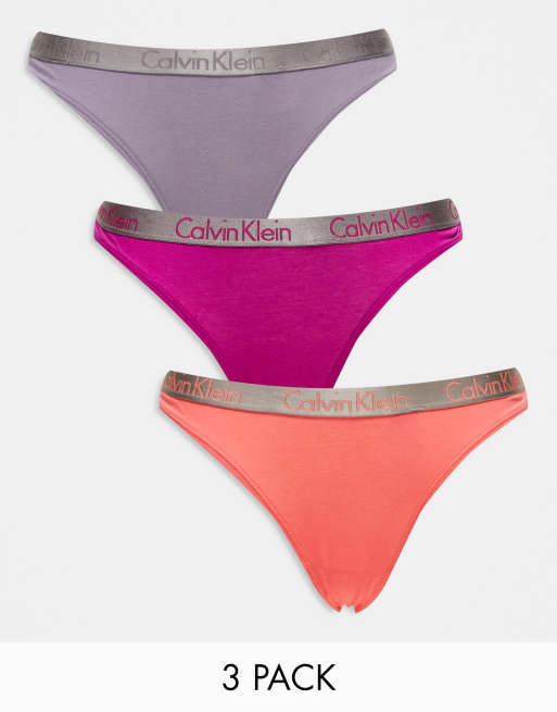 Calvin Klein – Flerfärgade stringtrosor med hög midja, 3-pack