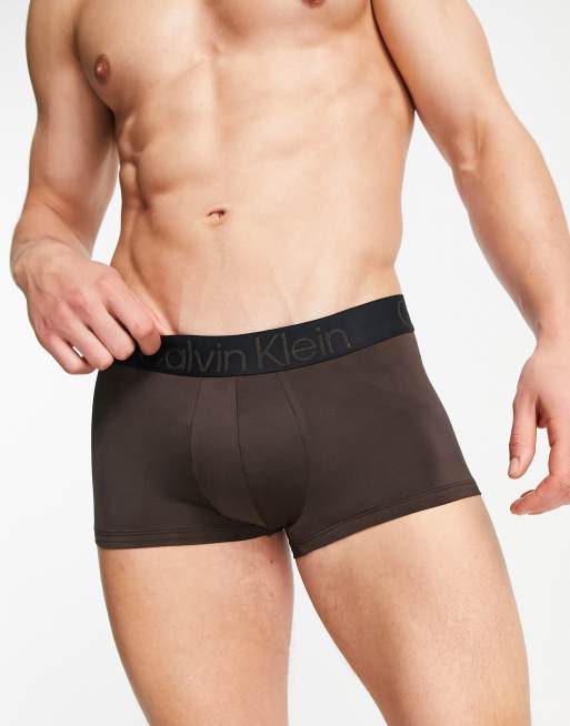 Calvin Klein flex natural low rise trunk in brown ASOS