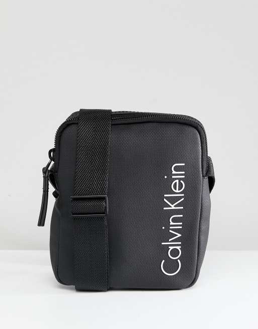 Calvin Klein Logo-Print Zipped Crossbody Bag