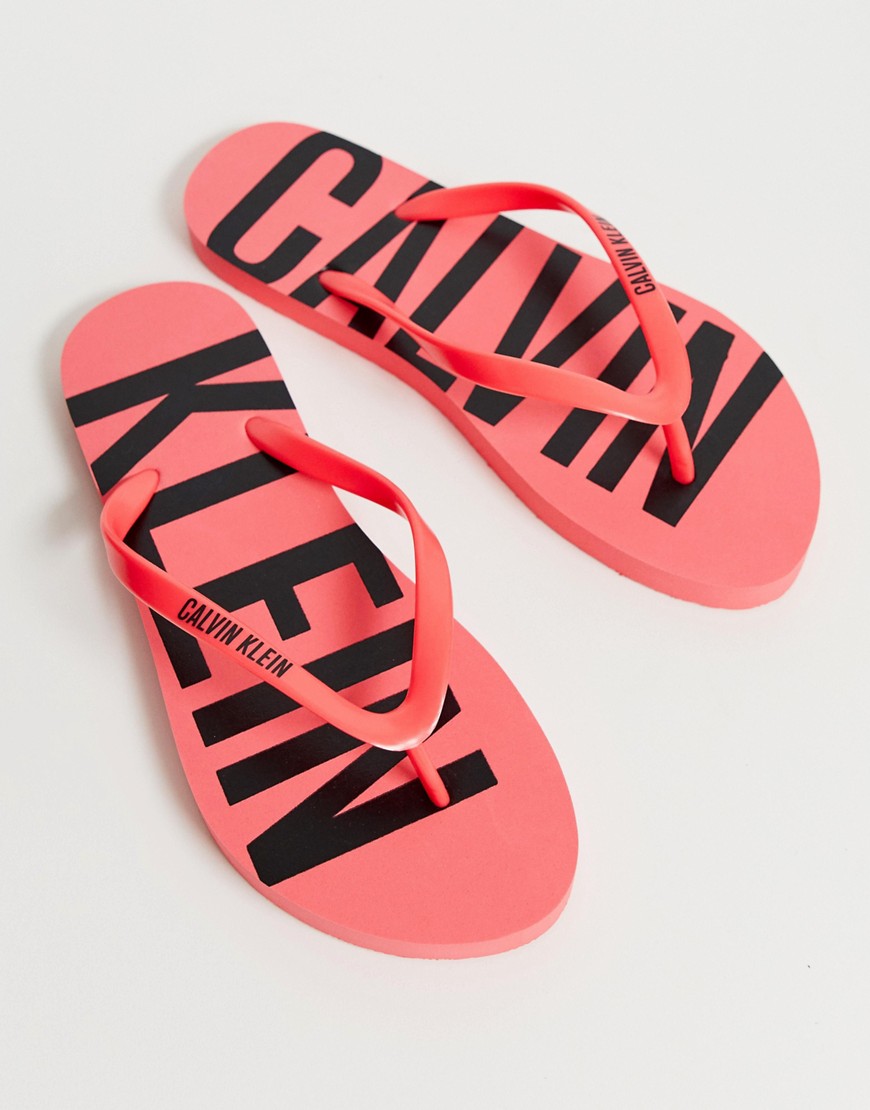 Calvin Klein – flip flops med logga-Röd