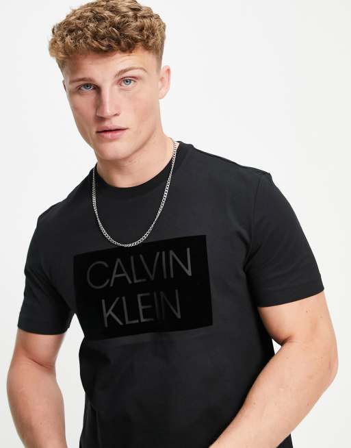 Calvin klein flock logo t shirt new arrivals