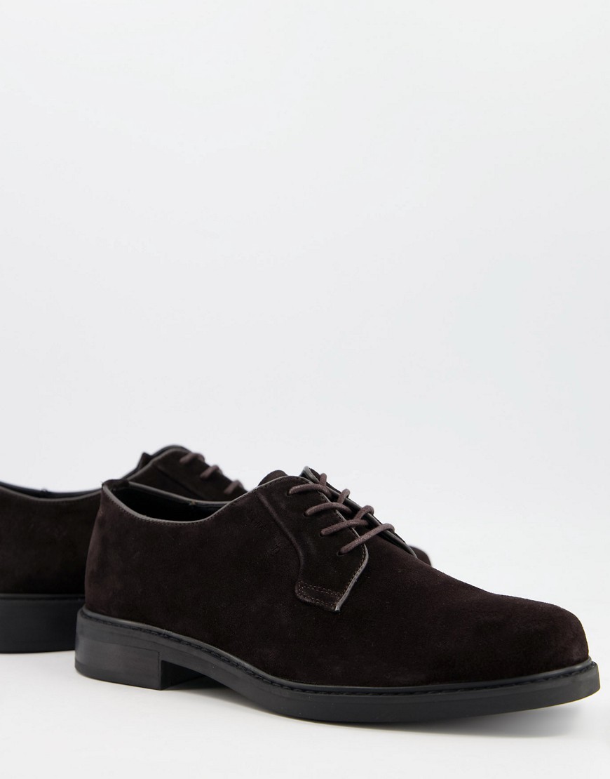 Calvin Klein Florin derby lace up shoes in brown leather