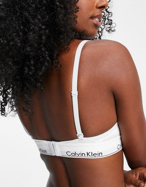 Calvin Klein - Fluwelen triangel bh in Rocket Foil grijs