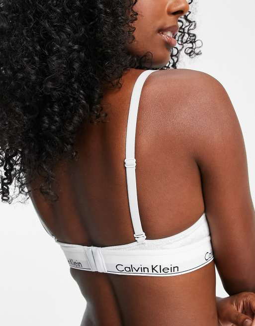 Calvin Klein - Fluwelen triangel bh in Rocket Foil grijs, 2 van 4