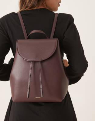 Calvin Klein Calvin Klein foil logo backpack in burgundy-Red