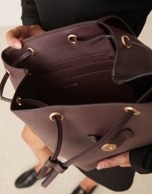 Calvin Klein foil logo backpack in burgundy | ASOS display picture 3