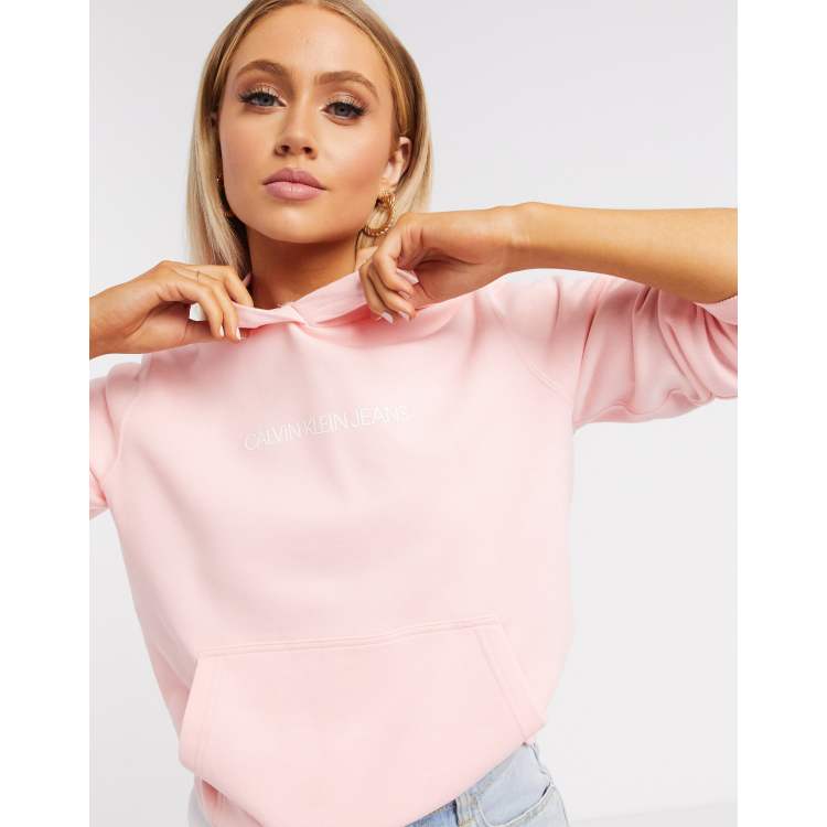 Calvin klein jeans clearance pink hoodie