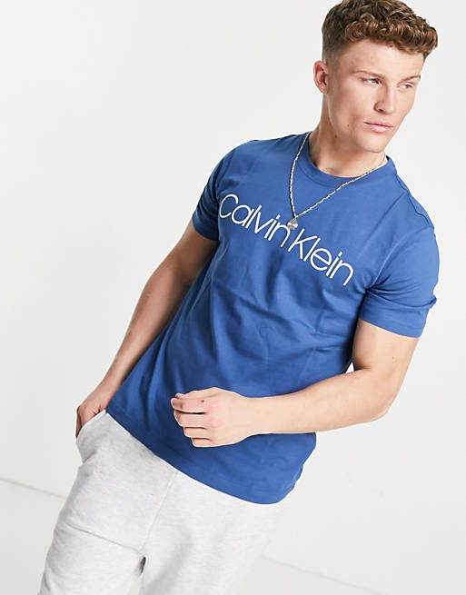 Calvin Klein front logo t-shirt in blue