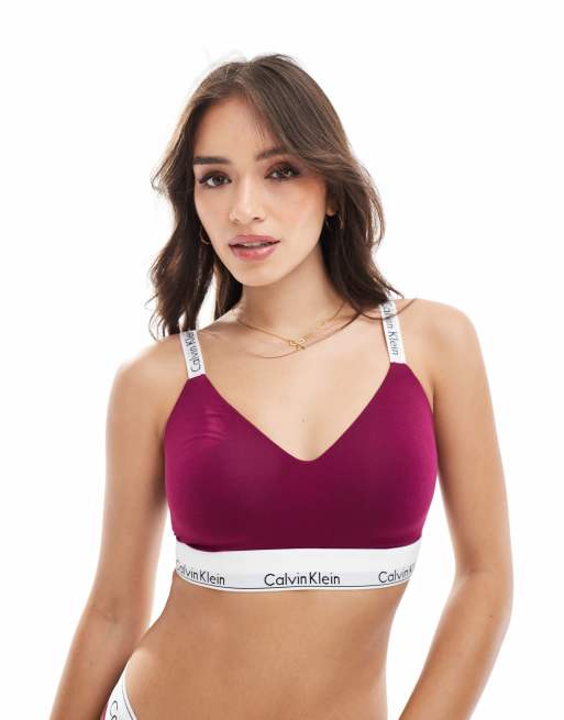 Burgundy calvin klein bralette best sale