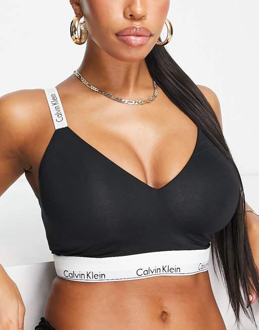 Calvin Klein Fuller Bust – Modern – Czarna bawełniana braletka z lekkim  wypełnieniem