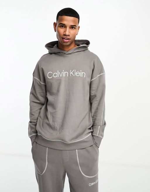 Calvin Klein – Future Shift – Grafitowoszara bluza z kapturem