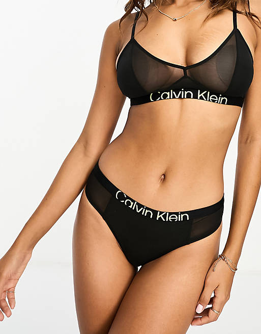 Calvin Klein Future Shift high waist thong with contrast logo