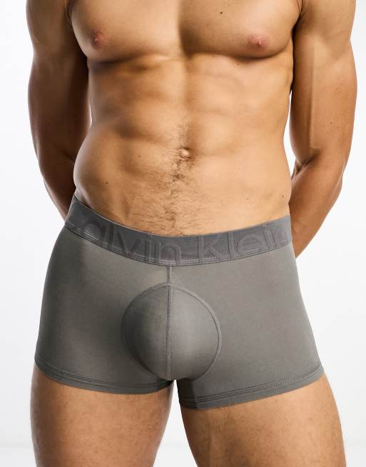 ASOS DESIGN swim briefs with cross front detail in charcoal