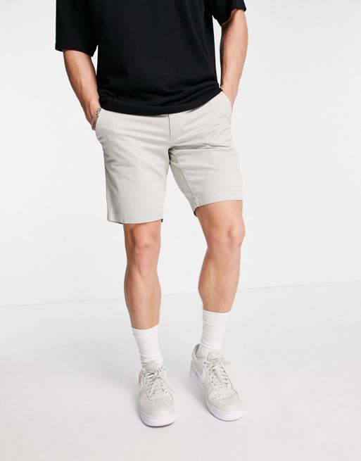 Calvin Klein garment dye belted chino shorts in vapour grey