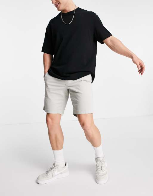Calvin Klein garment dye belted chino shorts in vapour grey ASOS